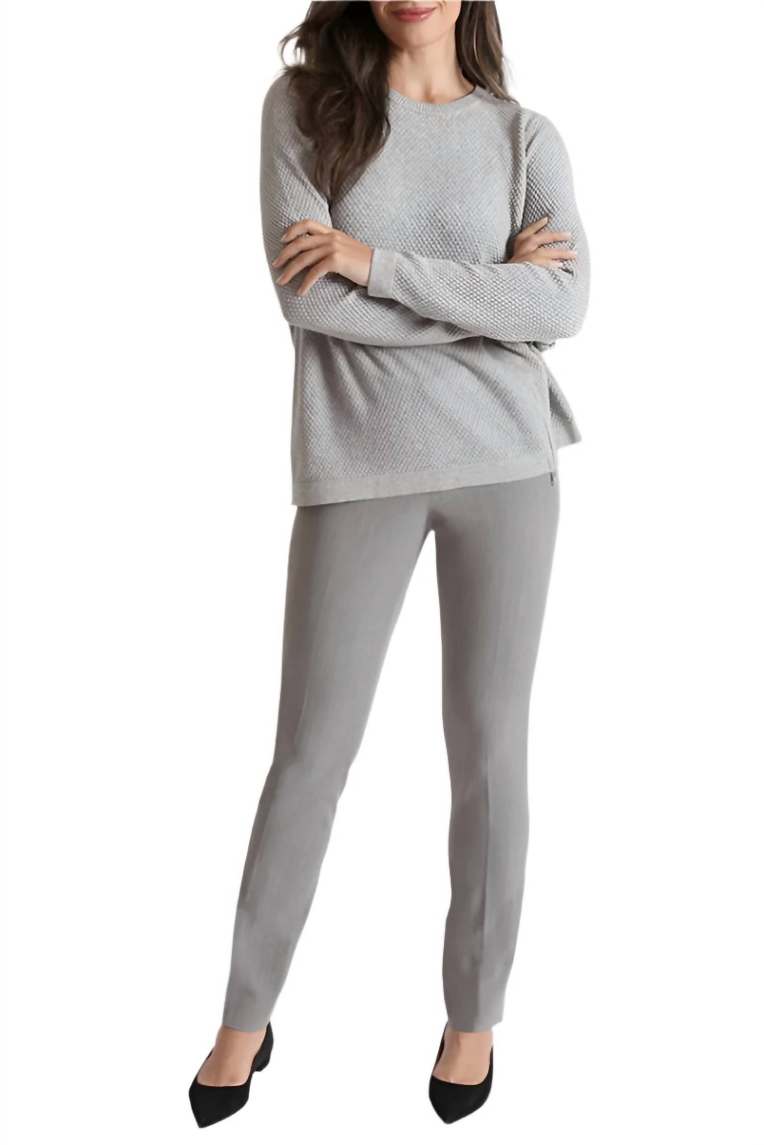 Peace Of Cloth - Mid Waist Solid Straight Twill Pant