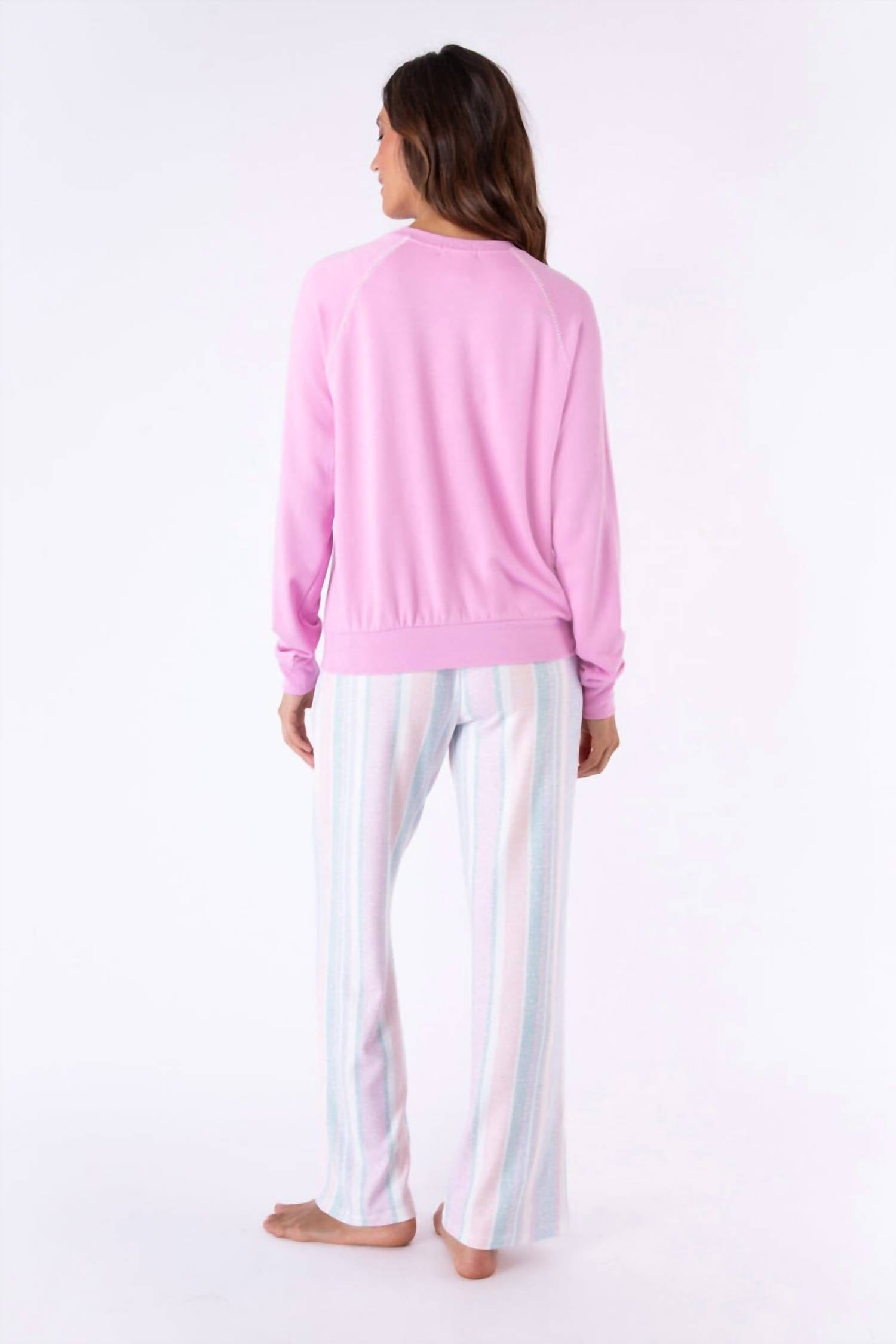 PJ Salvage Stripe Baja Babe Pant in ivory - women's pants - alternate view