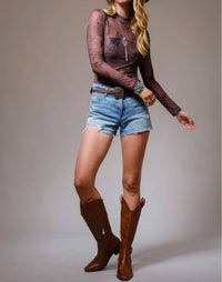 Blue B - Grit & Grace Mesh Mock Neck Top