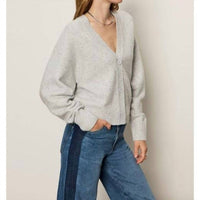 Sanctuary Shimmer Relaxed Fit Cardigan in heather grey - women's cardigan - alternate view