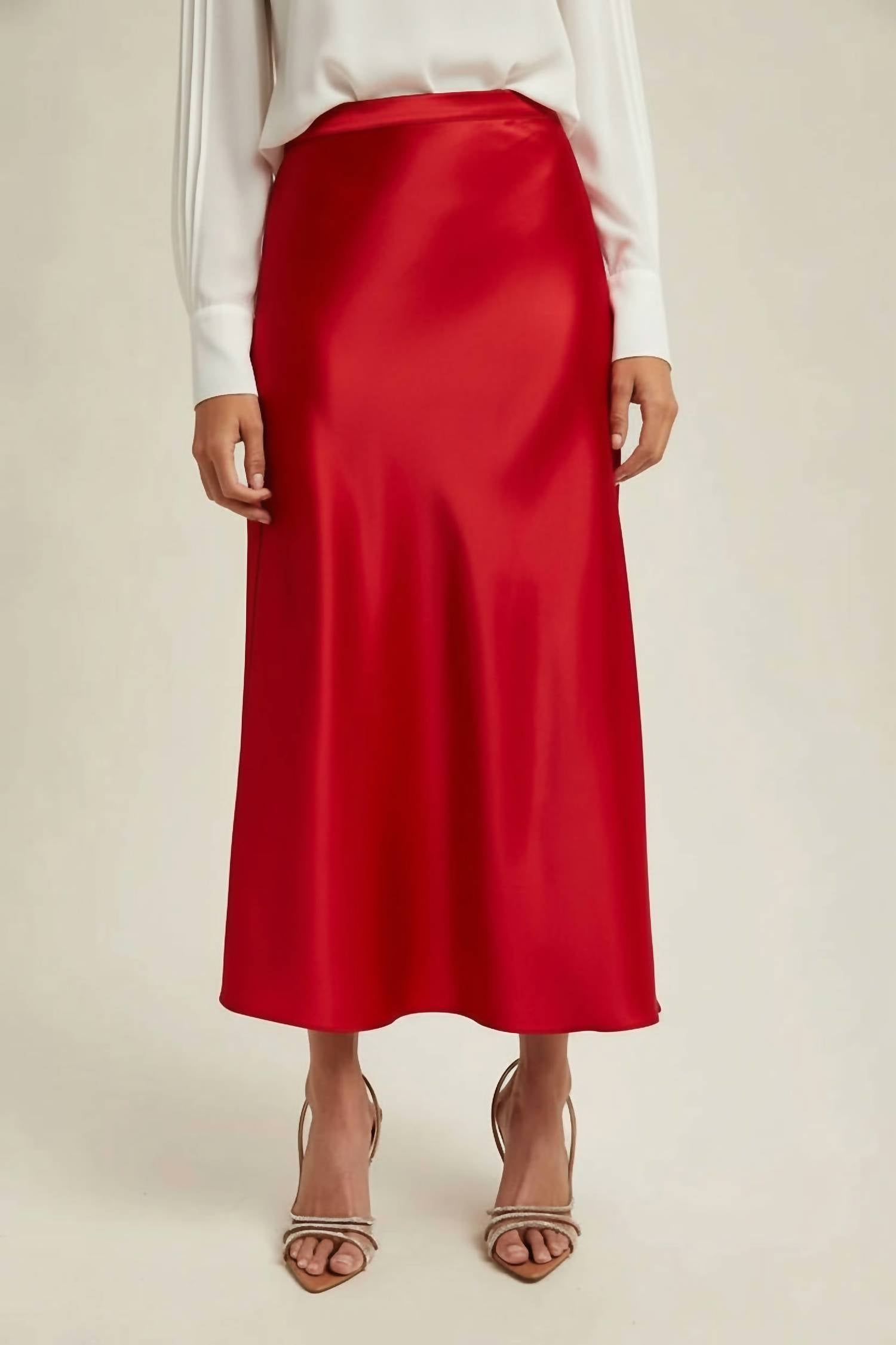 Wishlist - Satin Midi Skirt