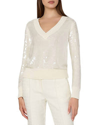 Milly - Illaria Sequin V-Neck Sweater