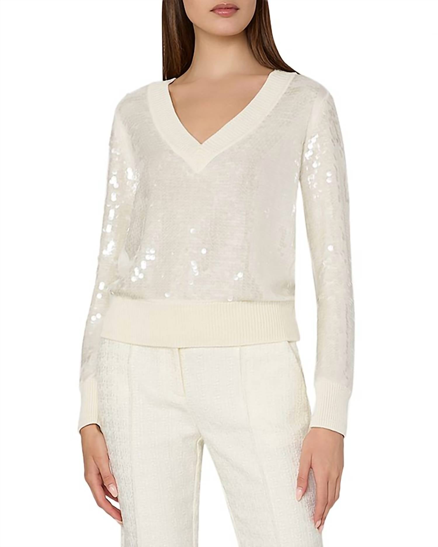 Milly - Illaria Sequin V-Neck Sweater