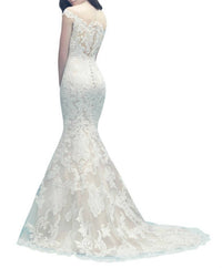Allure Bridals - Off-Shoulder Lace Gown with Detachable Tulle Train