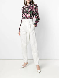 Magda Butrym - Floral Print Button Down Silk Blouse