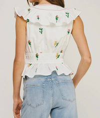 Strut & Bolt - Women's Flower Bouquet Embroidery Top