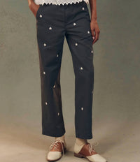 The Great. - Garage Pants With Daisy Embroidery