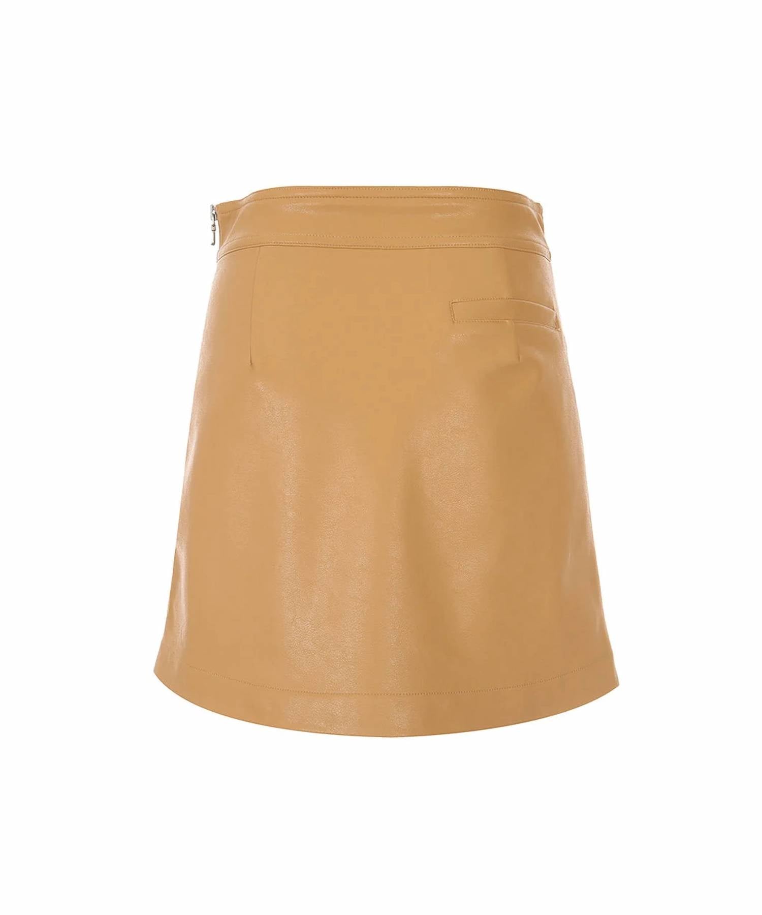 My Color Is - A-line Leather Skirt