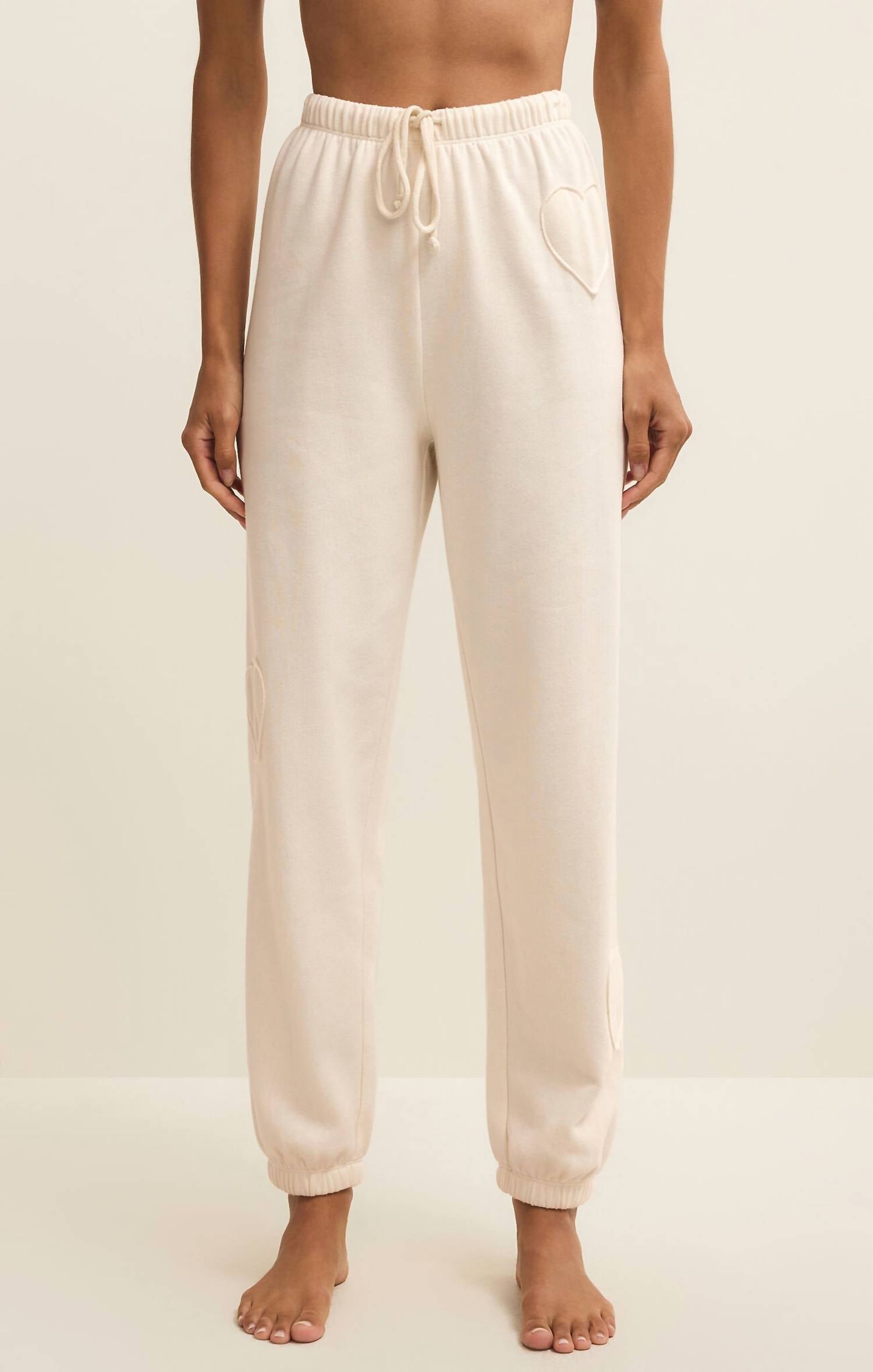 Z Supply Heart It Jogger Pant in vanilla ice - women's pants