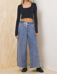 Vintage Havana - Everly Tencel Wide Leg Pant With Contrast