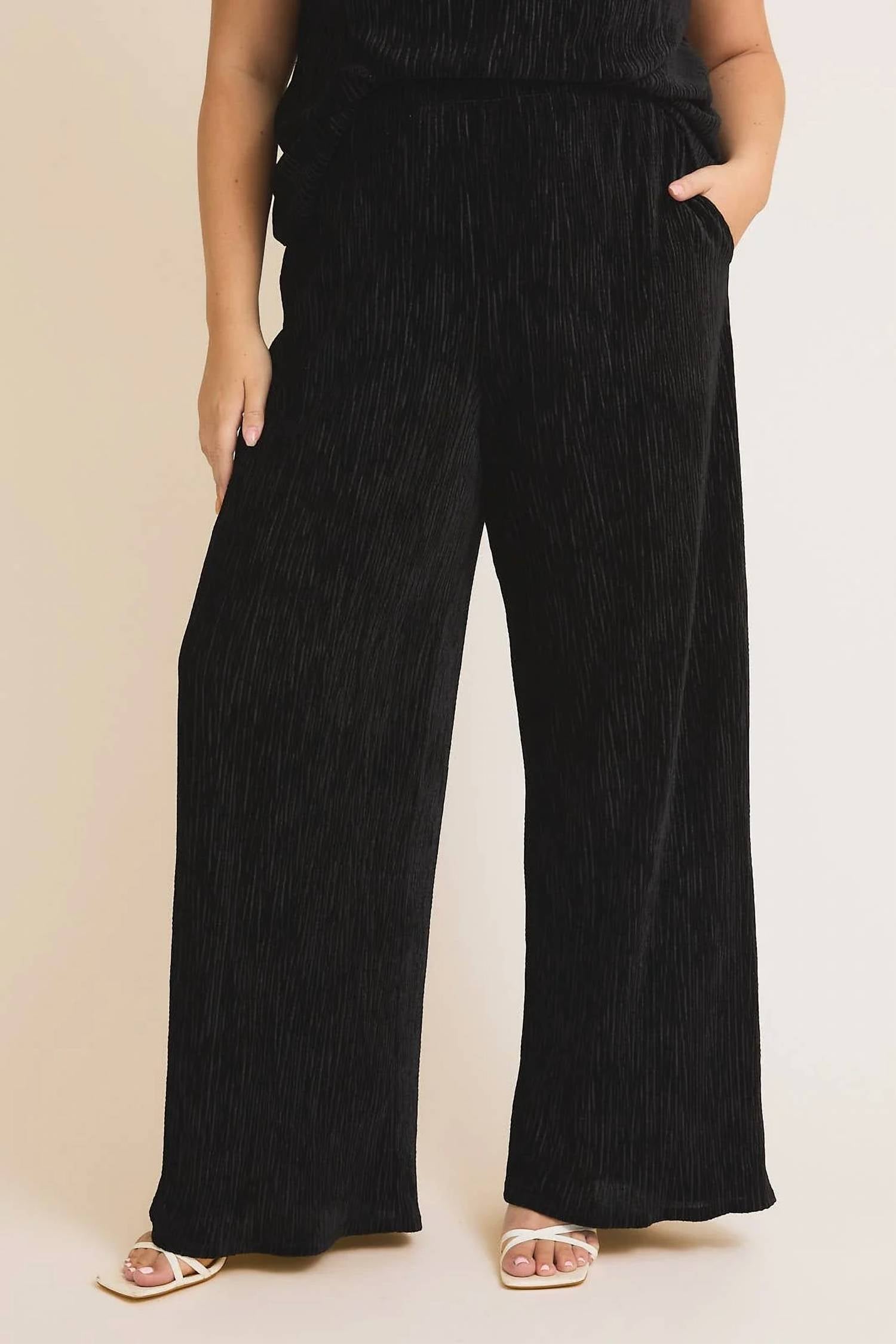 Gilli - Velvet Cowl Neck Pant Set