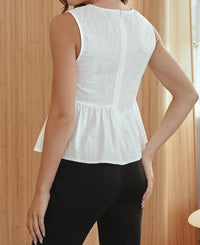 Beige Botany - Layla Ruffle Top