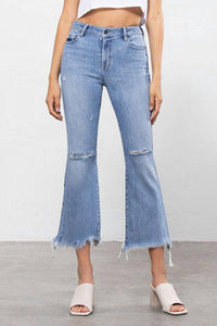 Hidden - High Rise Super Fray Crop Flare Jean