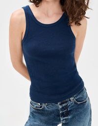 Z Supply Classic Slub Scoop Tank Top in indigo - women's tank top
