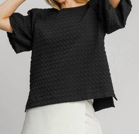 Umgee - Jacquard Round Neck Top