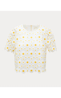 Lilly Pulitzer Louise Top in resort white fresh as a daisy lace - women's t-shirt - view 5
