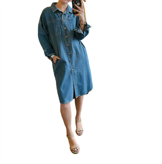 Easel - Dark Denim Dress