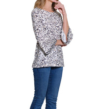 Multiples - Flounce Sleeve Crewneck Top - Plus