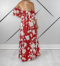Soieblu - Off-shoulder Side Slit Maxi Dress