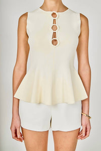 Endless Rose - Ring Detailed Flare Knit Top