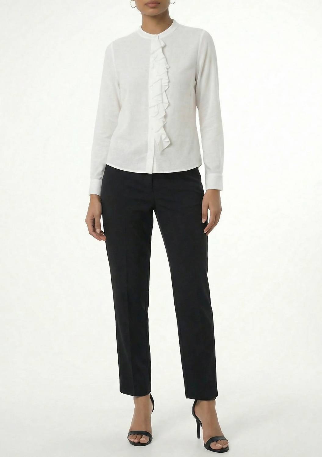 Area Stars Women's Ruffle Linen Top in white - women's blouse - view 8