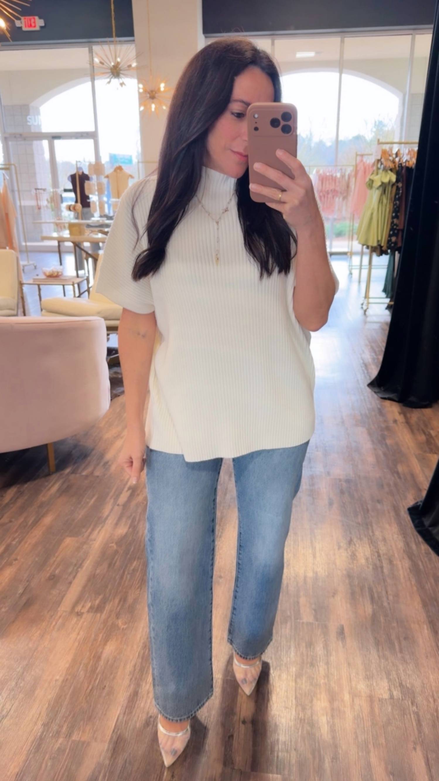 Glam - Addison Ribbed Mock Neck Top