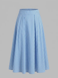 Pinch - Women's Striped A-line Midi Skirt