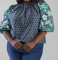 Emily Lovelock - Lilly Crew Neck 3/4 Sleeve Blouse - Plus
