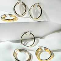 Gold & Honey - Women's Crossover Lucite Hoop Earrings