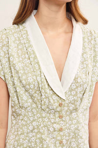 Mustard Seed - Women's V Neck Shawl Collar Pleated Romper