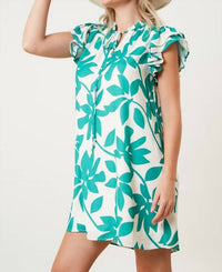 Peach Love - Floral Ruffle Dress