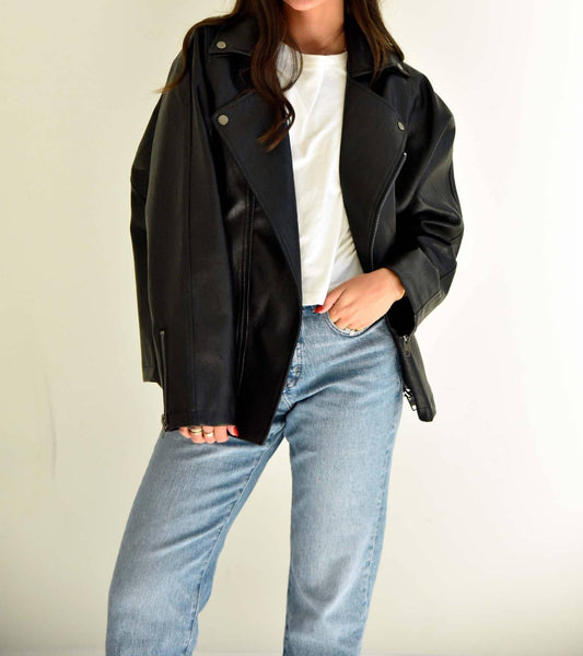 Beige Botany - Oversized Leather Jacket