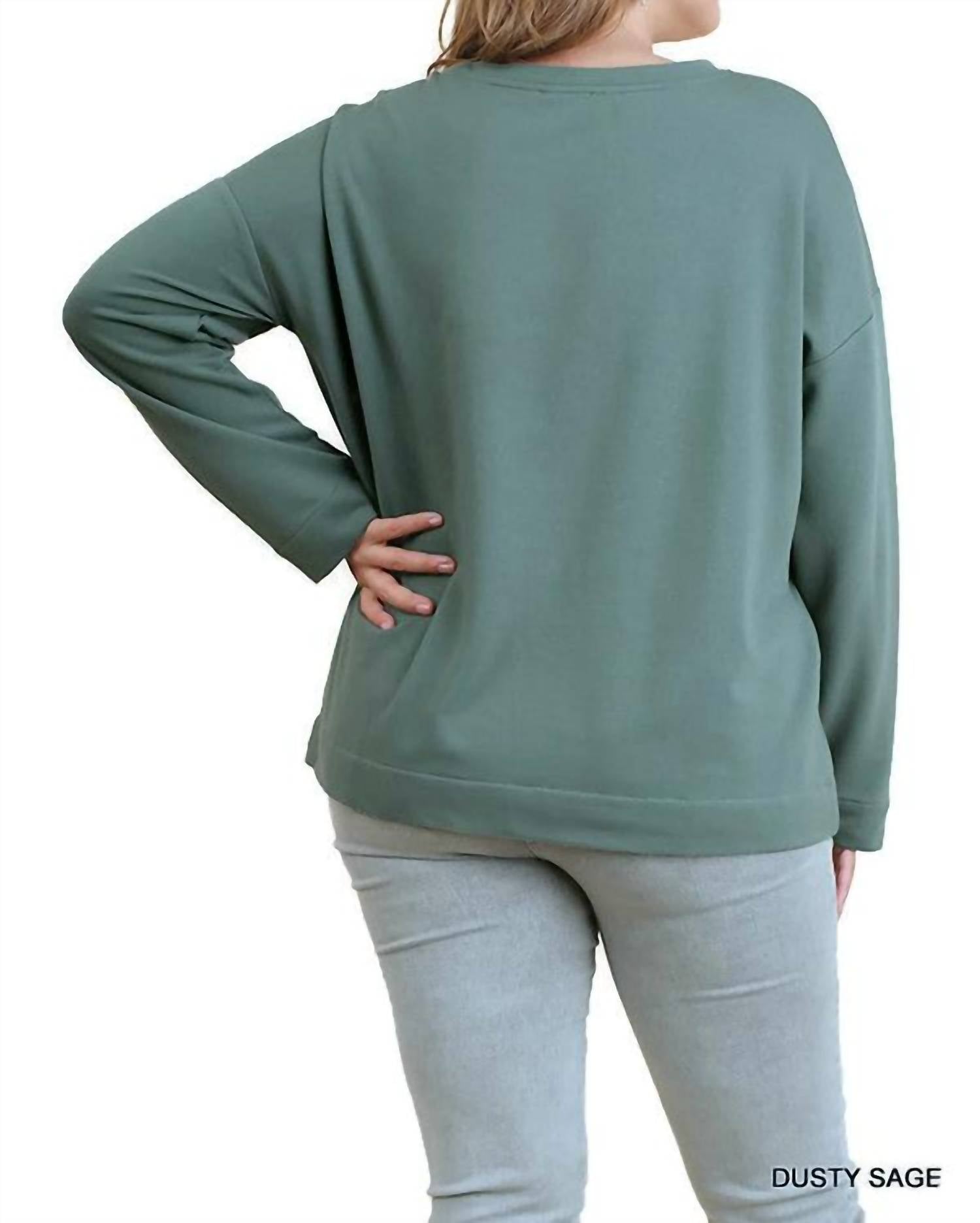 Umgee - Embroidered French Terry Tunic - Plus
