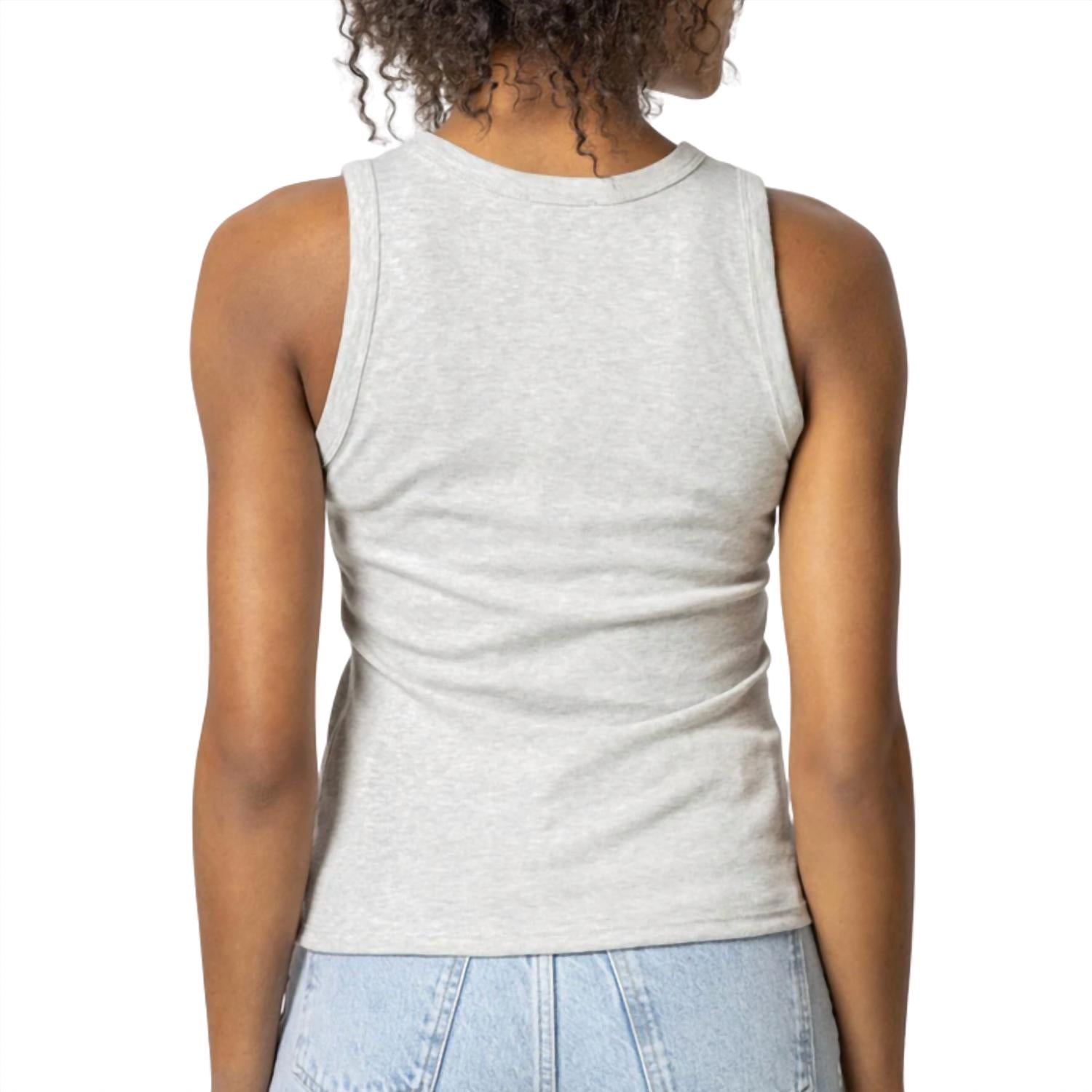 Lilla P Women's Jewel Tank Top in heather grey - women's tank top - detail view