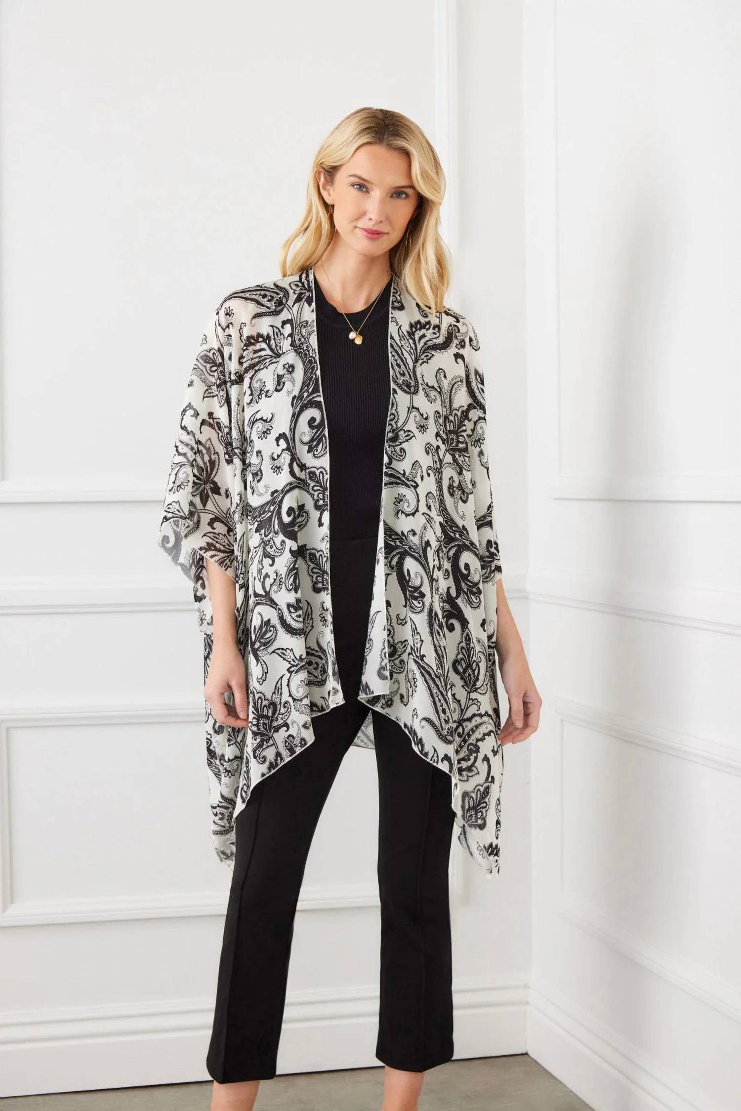 Karen Kane - Open Front Paisley Jacket