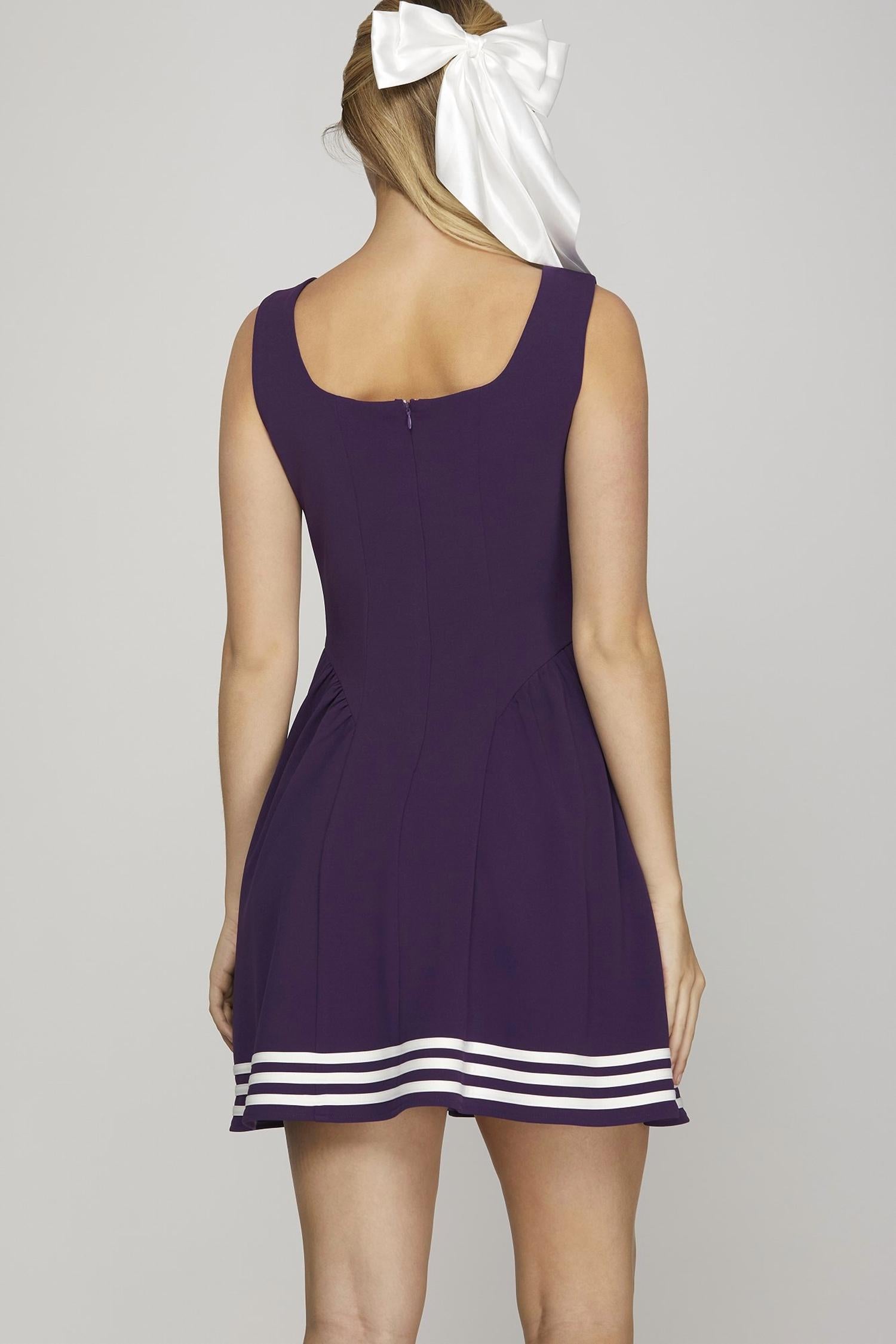 She + Sky - GAME DAY SLEEVELESS SQUARE NECK MINI DRESS