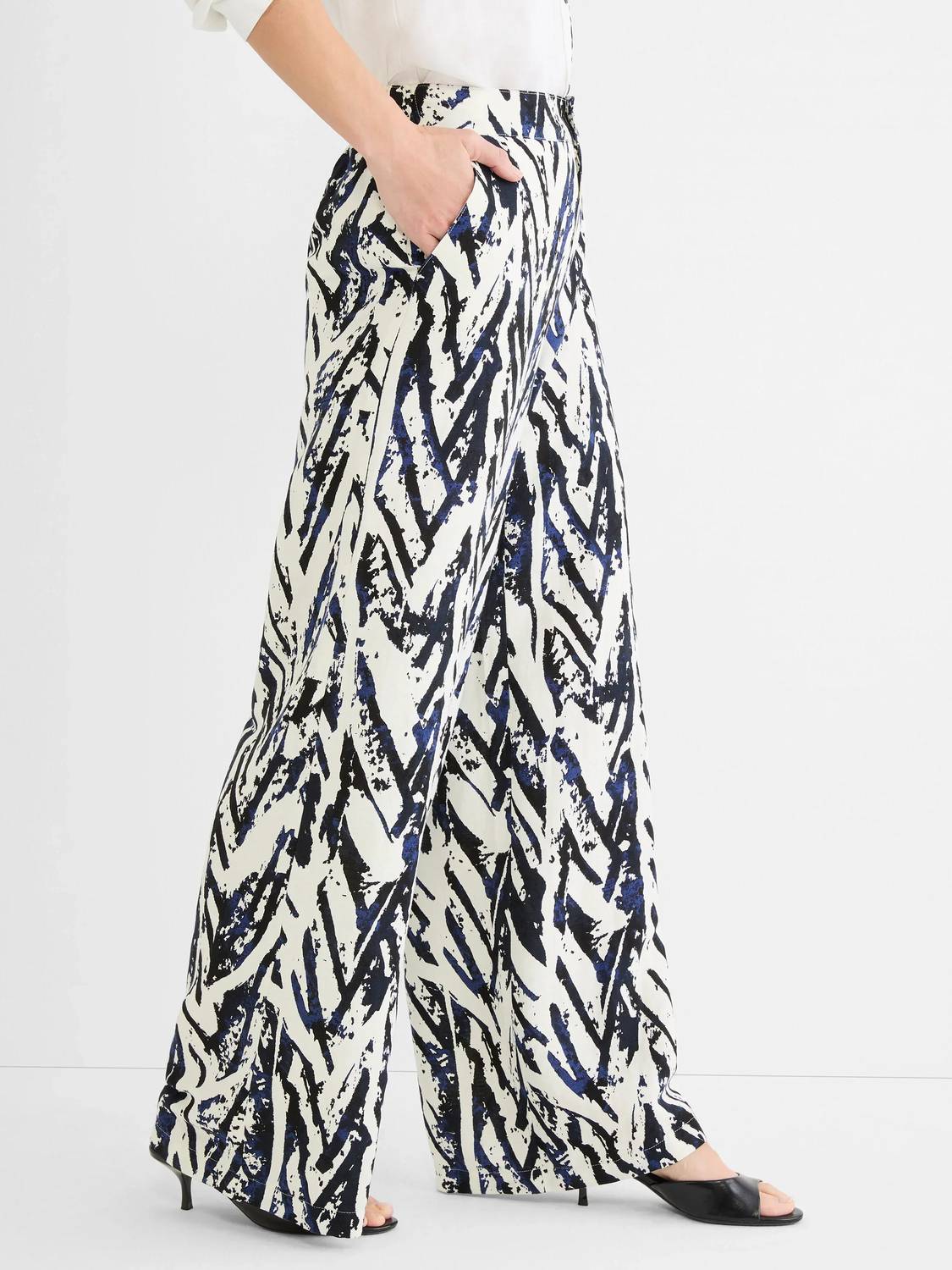 Nic + Zoe - Crosshatch Linen Wide Leg Pant