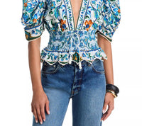 Farm Rio - Smocked Organic Cotton Blouse