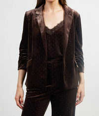 Skies Are Blue - Rhinestone Velvet Blazer