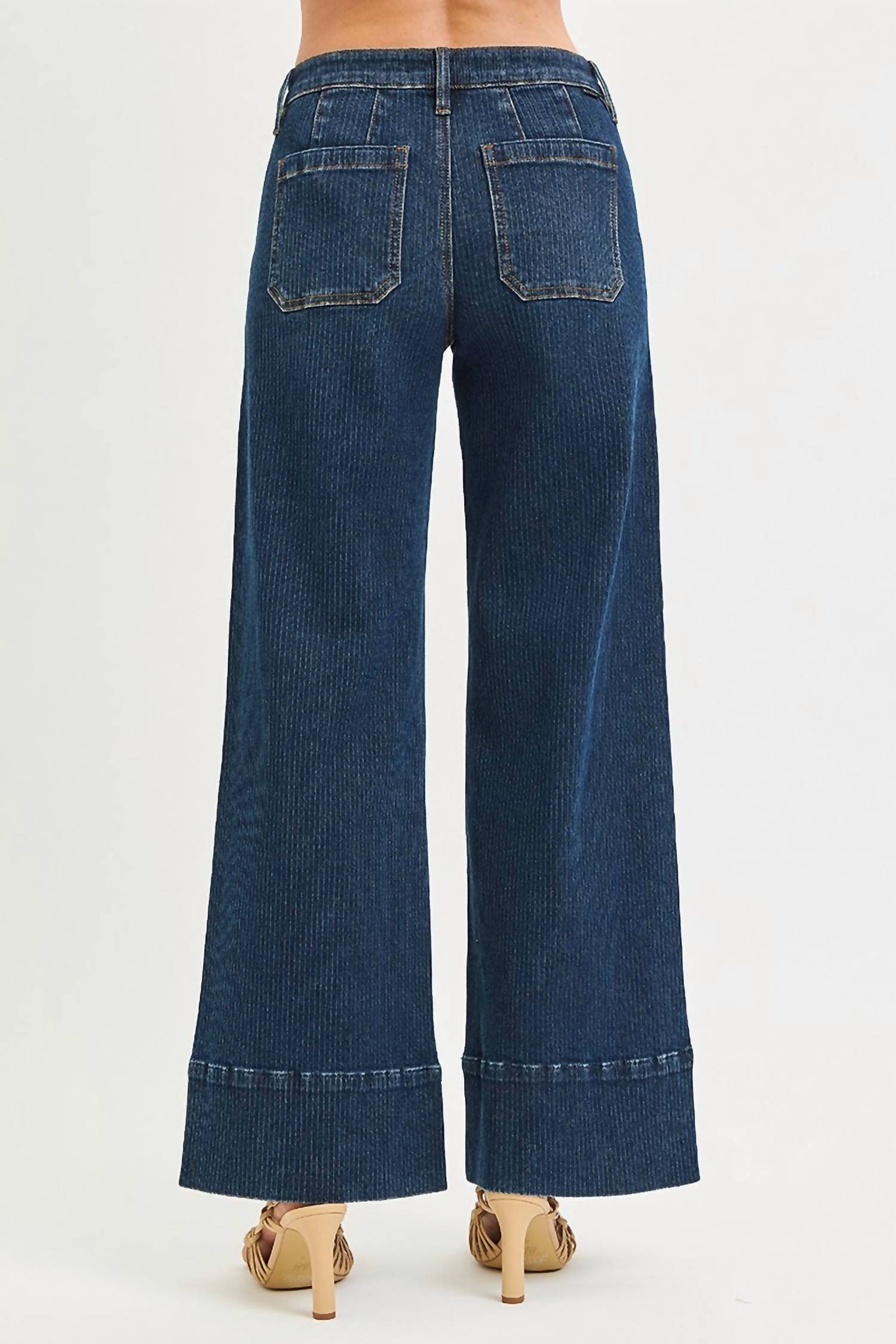 Risen - Women's Wide Leg Hem Jeans