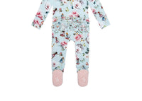 Posh Peanut - Baby Girls Ruffled Zippered Footie