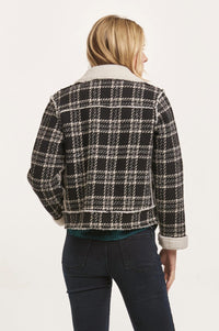 DEAR JOHN DENIM Alvie Novelty Jacket in black white plaid - women's jacket - alternate view