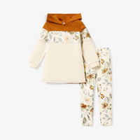 Patpat - Girl's 2-piece Floral Hoodie Sweatshirt And Pants Set