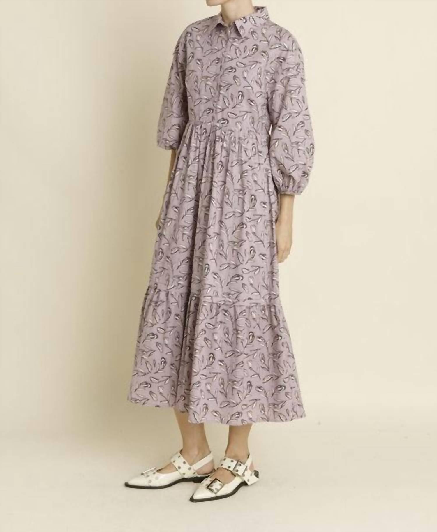 Aureum - Presley Pintuck Midi Shirt Dress