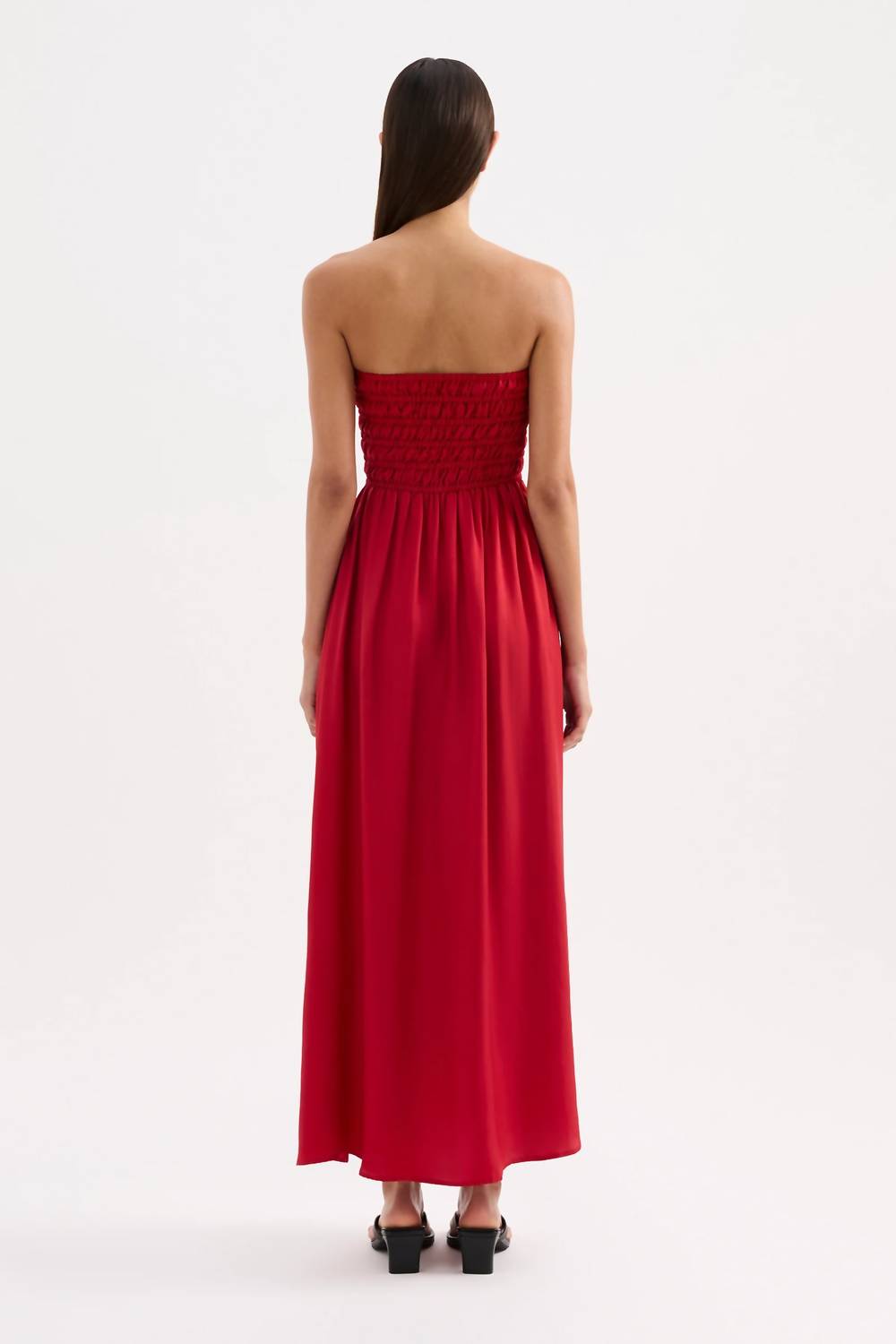 Nude Lucy Zuri Tencel Maxi Dress in crimson - women's dress - alternate view