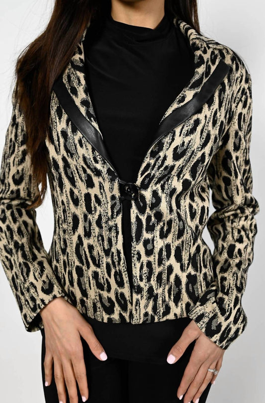 Frank Lyman - Leopard Metallic Jacquard Jacket