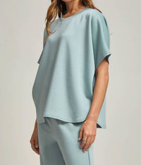 Dear Scarlett - Poncho Top And Bell Bottom Modal Set - Plus