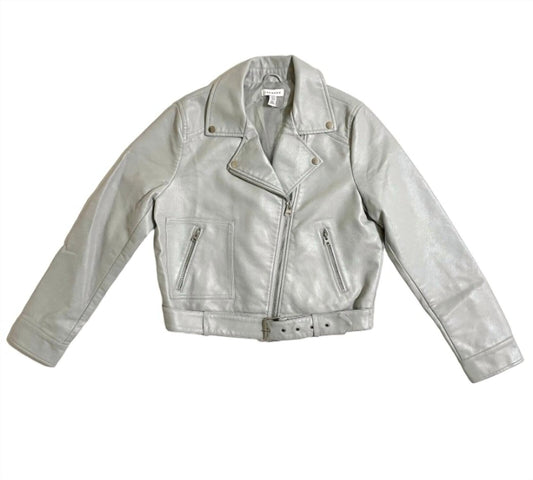 Topshop - Women's Faux Leather Belted Moto Jacket