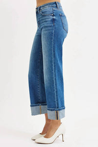 Risen - Tolu Mid Rise Cropped Straight Cuffed Jeans