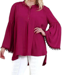 Umgee - Popover Trumpet Sleeve Blouse